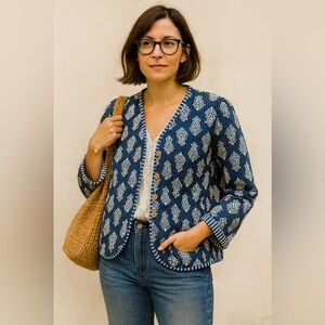 NWOT Quilted, reversible boho jacket